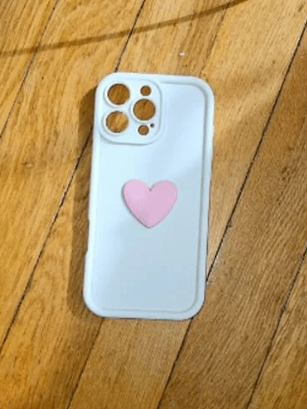 Soft 3d Heart Case for iPhone 15 Pro (white)